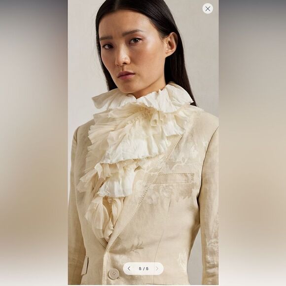 Ralph Lauren Resort ‘24 Collection Parker Floral Jacquard Single-Breasted Jacket - Picture 5 of 17